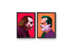 Kit com 2 Quadros Joker Heath Ledger vs Jack Nicholson A3 42 x 29,7