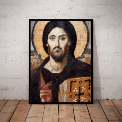 Quadro decorativo arte sacra Jesus Pantocrator 42x29cm