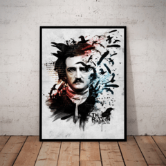 Quadro Fotografico literatura cult Edgar Allan Poe arte O Corvo 42x29cm
