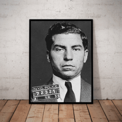 Quadro Decorativo Icones da Mafia charles lucky luciano 42x29cm