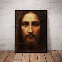 Lindo quadro decorativo Face de Jesus no santo sudario tamanho grande 42x29cm