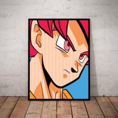 Lindo quadro decorativo pop art dragon ball goku 42x29