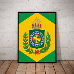 Lindo quadro da Bandeira imperial Brasileira grande 42x29cm