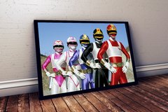 Lindo quadro decorativo vintage geek super sentai changeman 42x29cm