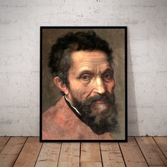 Lindo quadro decorativo arte classica Michelangelo autoretrato 42x29cm