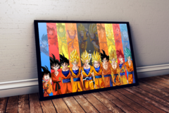 Lindo quadro decorativo arte Dragon Ball evolução de goku 42x29cm