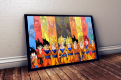 Lindo quadro decorativo Dragon ball fases de goku 42x29cm