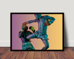Quadro decorativo fotografico Muay thai luta 42x29cm