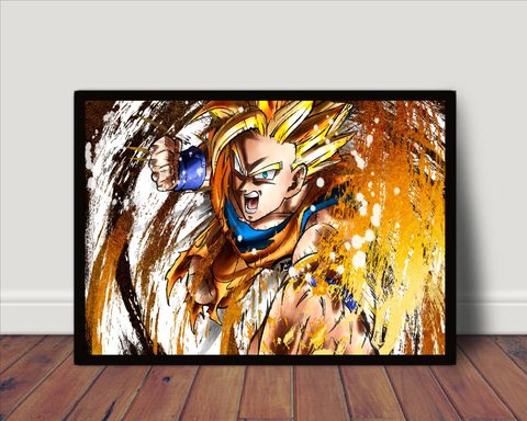 Quadro Arte Dragon Ball Z Super Sayajin Trunks Do Futuro