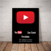 Quadro Cenario youtube placa 10.000 inscritos personalizada 42x29cm