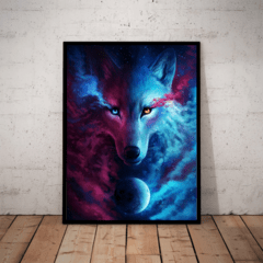 Quadro Arte decoração Lobo guardião 42x29cm