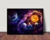 Lindo quadro Quadro Arte decoração Universo Cosmos 42x29cm