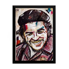 Quadro decorativo arte colagem Che Guevara 42x29cm