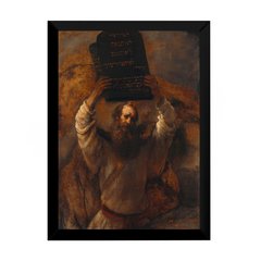 Quadro Arte Rembrandt moises e os 10 mandamentos 42x29cm