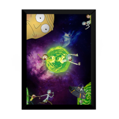 Lindo Quadro Rick and morty multiverso 42x29cm