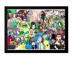 Quadro decorativo personagens rick and morty 42x29cm