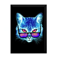 Lindo quadro pop arte o gato de oculos 42x29cm