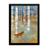 Quadro arte decoração raposa do outono 42x29cm
