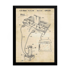 Quadro Gamer retro vintage patente atari 42x29cm