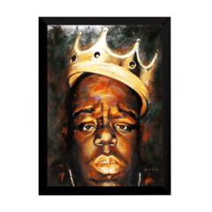 Lindo quadro decorativo pintura notorious big rap king 42x29