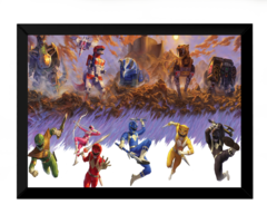 Quadro arte power rangers classico pintura 42x29