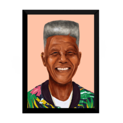 Quadro arte decorativo Nelson Mandela hipster 42x29