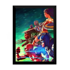 Lindo quadro arte quadrinhos liga da justiça 42x29cm