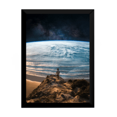 Lindo quadro decorativo o mar e o universo 42x29cm