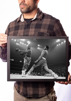 Quadro Boxe Muhammad Ali Foto Esquiva Pôster Luta