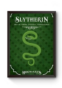 Quadro Hogwarts Slytherin Poster Moldurado