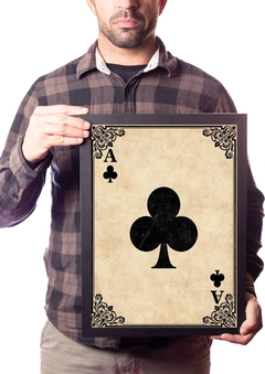 Quadro Baralho Poker Arte As De Paus Jogo Cartas