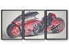 3 Quadros A3 Moto Kaneda Akira Poster Moldurado