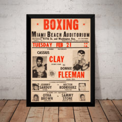 Quadro Academia Boxe Cartaz Retro Luta Muhammad Ali Vintage