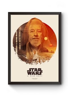Quadro Arte Star Wars Episodio 4 Poster Moldurado