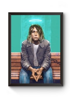 Quadro Arte Kurt Cobain Poster Moldurado