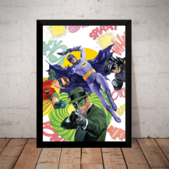 Quadro Batman Anos 60 Arte Retro Vintage Poster Moldurado