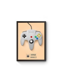 Poster Moldurado Game Retrô Controle Nintendo 64 Quadro