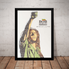 Poster Arte Com Moldura Bob Marley Reggae Quadro 44x32cm