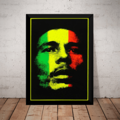 Quadro Bob Marley Poster Arte Com Moldura 44x32cm