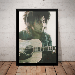 Rasta Poster Com Moldura Bob Marley Foto Quadro 44x32cm