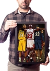 Quadro Basquete Nba Kobe Jordan Lebron Poster Moldurado