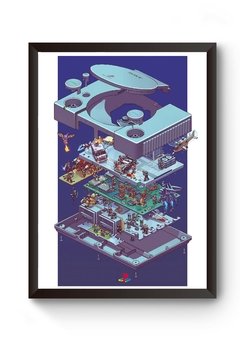 Quadro Console Retrô Playstation Poster Moldurado