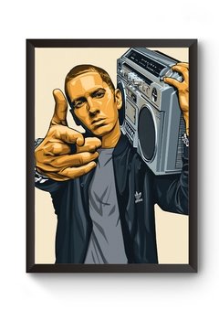 Quadro Rap Eminem Poster Moldurado