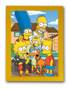 Quadro Decorativo Simpsons Foto De Família Moldura Amarela