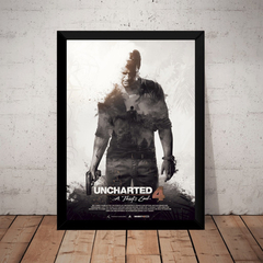 Quadro Game Uncharted 4 Arte Poster Moldurado - comprar online