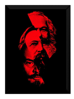 Quadro Karl Marx Friedrich Engels Lenin Arte Comunismo