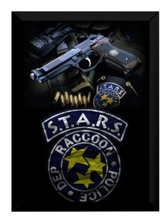 Quadro Stars Resident Evil Game Arte Poster Moldurado