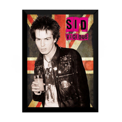 Quadro Sid Vicious Punk Banda Sex Pistols Poster Moldurado