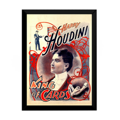 Quadro Ilusionista Harry Houdini Magico Cartaz Moldurado