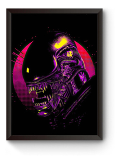 Quadro Arte Retrô Filme Alien Poster Moldurado